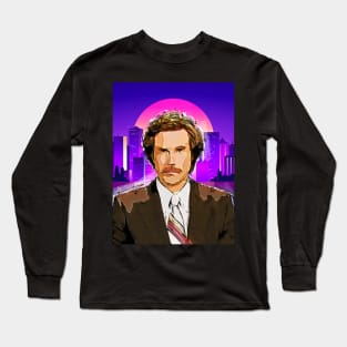 ron burgundy retro Long Sleeve T-Shirt